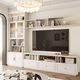Personalización de gabinete de televisión de Sofía de estilo Europa Gabinete de pared Combinación Gabinete de almacenamiento Sala de estar Gabinete de televisión Piso de membresía de pared a pared