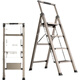 JPHZNB store household ladders top ten aluminum alloy folding invisible handrails four-layer safety herringbone ladder light and economical five-step ladder purple accessories 9215