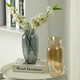 Muding amber glass art vase simple style Nordic high-end decorative water-raised flowers birthday gift