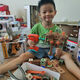 Kinderwerkzeugkasten Demontage Spielzeugset Montisch Simulation Reparatur Reparatur Elektrischer Bohrer Elektrikschraubendreher Boy 9905 Everwechseln Elektrobohrer PCS80