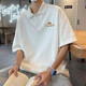 森马（Semir）美式重磅翻领polo衫男短袖夏季ins潮牌潮流休闲宽松半袖体恤上衣 【3899-舞狮】黑色 2XL 150-170斤