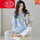 Langsha Summer 2025 Neues pures Baumwollpyjama für Frauen kurzärmelige Hose Set Frühlings- und Sommer-Freizeitkomfort 9712 [kurzärmelige Langmut] M [empfohlen, 80-100 Jin zu tragen [Jin gleich 0,5 kg]]]