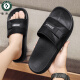 Zapatillas para hombres de carpintería para ropa de verano para nuevo sándwich de playa de casa no deslizante y anti-dolores de gran tamaño de gran tamaño y anti-odor 9712 negro 40-41