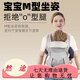 COOKSS婴儿背带前抱式抱娃神器外出新生宝宝腰凳小月龄前后两用 珍珠灰- 灰蓝花-[超透气+防风帽腰包]