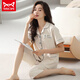 
Catman MIIOW pajamas for women in summer short-sleeved cropped pants can be worn with loose large size Korean casual home clothes Pajamas suit 9898# M [Suggested weight: 80-95Jin [Jin equals 0.5 kg]]