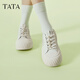 他她（TATA）薄款小白鞋女款2025春季新款透气板鞋女休闲鞋子CT701BM5 白色 39