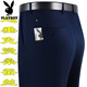 Playboy high-end mulberry silk drooping anti-wrinkle men's trousers in summer thin middle-aged high-waist loose straight-leg professional pants T9906 blue-gray fine thin 42 waist circumference 3 feet 1