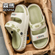 Semir slippers men's summer new anti-slip anti-odor stym-stripping and stym-sliding sports sandals men's thick-soled heightened casual beach sandals Mint green 40 [39-40 same size]