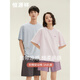 
Hengyuanxiang couple pure cotton pajamas for women short-sleeved shorts cool summer thin men casual outdoor wear suit men 16751 M