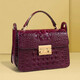 Enlike International Luxury Brand 2025 New Leather Handbag Versatile One-Shoulder Crossbody Bag Fashion Crocodile Pattern Leather Bag Ink Green