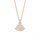 Chuansen spot diva fan necklace for women full of diamonds 18K rose gold platinum small skirt fan pendant clavicle chain rose gold full of diamonds