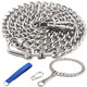 Wanlian stainless steel traction rope, dog chain collar, dog walking rope, anti-biting, continuously lengthening small and medium-sized large dog traction rope, dog leash collar, P chain, golden retriever, German shepherd, large (60 80 Jin Jin equals 0.5 kg for dogs) 304 high-strength stainless steel 2 meters total length