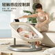 ULOP baby rocking chair, electric rocking chair, a magic tool for coaxing babies, newborn meet-and-greet gift and full-month gift, baby products cradle, rocking chair, rocking bed recliner, a magic tool for newborn babies to sleep, khaki mosquito net + soothing toy stand + double-sided sleeping mat