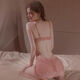 
Sexy underwear sexy pure and tempting lace suspender nightgown seductive passion free small breast pajamas 7374 apricot steel breast support pad gathering [including suspender skirt + T-pants] All size