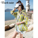 Tachimis Touch Miss High-End Fashion Simple Sun Shrotect Одежда для женщин 2025 Летний новый стиль дышащий рыхлый дизайн с длинными рукавыми рукавами для женщин желтый M 90 до 118 Jin [Jin равняется 0,5 кг]