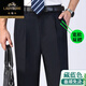 Modèle mince d'été classique de voiture de soie non en fer double pantalon plissé à double taille et taille moyenne et personnes âgées hautes taies profondes pantalons hommes droits [doubles plissés] 6621 Rich Grey Thin Model 38 (3 pieds)