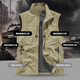 JEEP SPIRIT Jeep Outdoor Casual Quick-Drying Vest Men's Vest Summer Breathable Simple Stand Collar Photography Jacket Black L