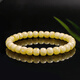 Moon Seal Baichuan Beeswax Bracelet for Men and Women, White Flower Wax Straight Cut Buddha Beads, Single Circle Bracelet, Comes with a Certificate of Good Luck Gift Box