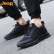 Jeep (Jeep) Zapatos para hombres Summer 2025 Nueva tendencia negra Black Mesh Breatable Casual Versátiles zapatillas para hombres Sneakers Men's Summer Style All Black Leather 9852 45 Men's X Standard Sports Code