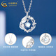 Chinese Gold Pt950 Platinum Necklace Women's Light Luxury Niche Blue Eucalyptus and Bird Pendant Valentine's Day Birthday Gift for Lover Blue Eucalyptus and Bird Pendant + S925 Silver Chain