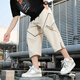 Lilang sommer dünne geschnittene hose für Männer lose lockere legale bloße Arbeitshorts trendy und vielseitig atmungsaktive, schnell trocknende Hose 6628 Brown M 90-110jin [Jin ist 0,5 kg]
