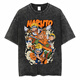 
Jiuvia Harajuku Street Clothing Wash Naruto Anime T-shirt Naruto Cotton Men Summer Short Sleeve Retro Aged T B1421 Wash Black S