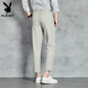 Playboy (Playboy) Pantalones informales de nueve puntos Pantalones pequeños para hombres Summer NUEVA TENTRA VERSATILE PITOS SLIM LARGOS Hombres 9898 Caki 31