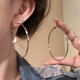 2025 new popular hoop earrings for women, light luxury, high-end, plain hoop earrings, ear jewelry, exaggerated large ear hoop earrings, 7cm coil earrings