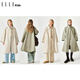 Ellekids Kinderkleidung Revers Cape Cape Silhouette gestickte Windbreaker -Jacke für Mädchen Spring minimalistischer Stil langer Mantel Khaki Green_spot 130 cm