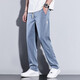 
Casual pants for men 2025 new fashion brand straight loose men's pants Tennis wide-leg men's long pants men's summer thin style 1048 black + 1048 light blue XL size 31-32