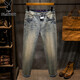 Playboy (Playboy) Ultrahohe elastische Frühling und Herbst Dünne große Jeans für Männer fette Männer plus Fett Pluspualen Füße Hosen losen und schlank Haremhosen Schwarz grau XL 34 (150-160jin [Jin entspricht 0,5 kg])