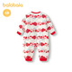 Balabala children's clothing baby jumpsuit newborn baby baby fart-covering clothes boys and girls winter crawling clothes thickened warm soft cute red goldfish 00316 80cm