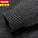 Hengyuanxiang high-end 100% wool sweater men's zipper jacket high collar thickened knitted cardigan autumn and winter casual men's sweater solid gray semi-worsted four-flat thickened 480g XL (180)