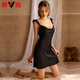 Yalu High-End sexy Pyjamas für Frauen Pure Desire Ice Seiden Frühling und Herbst Hosentender Nachthemd Sommernachtarm Nighthemd neue Sommerstil 6629 Single Rock Champagner Farbe xl
