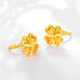 OKZ24K pure gold four-leaf clover earrings gold hollow three-dimensional clover hook earrings for women mini earrings 0.01g four-leaf clover earrings (hook)