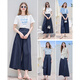 Baitu (Off-Regale) Betu-Frauenkleidung 2025 Sommer neue Weitbein-Jeans A-Typ Presse-Praxis-Hose Schlampe Hose Dark Jeans Blue L.