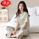 
LangSha 2025 new pajamas for women in summer light and loose cotton short-sleeved trousers for casual home clothing cover YZT9720 [100% cotton] M [Suggested 80-100Jin [Jin equals 0.5 kg] to wear]