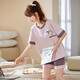 Pang Donglai-Pyjamas für Frauen im Sommer Dünne reine Baumwolle süße studentische koreanische Version kurzärmelige Hose dünne zweiköpfige zweiköpfige Frühlings- und Herbst-Heimkleidung Burgund SKM6627 Bildfarbe M-Code (Empfohlen 75-95 Jin [Jin Equals Equals gleichen]))
