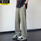 Pantalones de seda de pájaros carpinteros Summer para hombres 2025 Pantalones de ocio de patas rectas delgadas de patas rectas para hombres Pantalones de nivel ancho de nivel ancho y seco