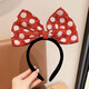 ENRMIIV Cartoon Children's Sequined Minnie Headband Runaway Princess Headband Disney Photo Hair Accessory Hair Washing Hair Clip Full Sequined Polka Dot Red Bow - Filled with Cotton