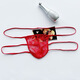 Good Luck Whale men's thong double thong underwear sexy sexy lace transparent butt lift sexy breathable gay thong underwear red one size fits all 100-170Jin Jin equals 0.5kg inner wear
