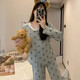 KNFN带胸垫睡衣女款秋冬德绒甜美波点2024新款保暖薄绒少女家居服套装 2677-9彩色圆点kt猫 M 码80-100斤