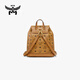 MCM 【新品】AREN 迷你经典抽绳水桶款链条双肩旅游背包女包 干邑色 迷你