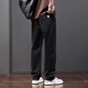 Pantalon décontracté mince d'été Pantalon d'hommes lâches pour hommes nouveaux pantalons longs de glace polyvalente simples et tendance Gray 2xl [140-155jin [Jin est égal à 0,5 kg]]]