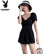 Playboy; PLAYBOY 2025 summer new style women's slim body looks slim and temperament Internet celebrity street-fried suit design niche jumpsuit shorts Black M