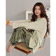 Pajamas Sangqin pour les femmes au printemps et à l'automne à manches longues 2025 nouveaux styles pour l'automne et l'hiver, peuvent être portés à l'extérieur des vêtements de maison xb9930-women's Style 2xl