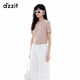 DZZIT地素短袖针织衫2025夏季新款多巴胺正肩开衫上衣女3J2E52219 彩色 S