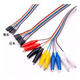 Dengshitang 10PIN color Dupont wire with alligator clip experimental lead test line 20CM/30CM/50CM male/female connecting line breadboard microcontroller wiring experimental test line DuPont female to alligator clip line-50CM