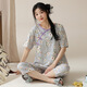 
Yalu national style pajamas women's summer thin national trend ancient style home clothing suit casual short-sleeved cropped pants women 9901# XL