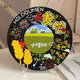 
Ten Qintian hand-painted graffiti vinyl record DIY digital oil painting ornaments decorative painting unzipped handmade gift RS16778 diameter 20cm thick solid wood inner frame Highlight pigment + oil canvas + painting